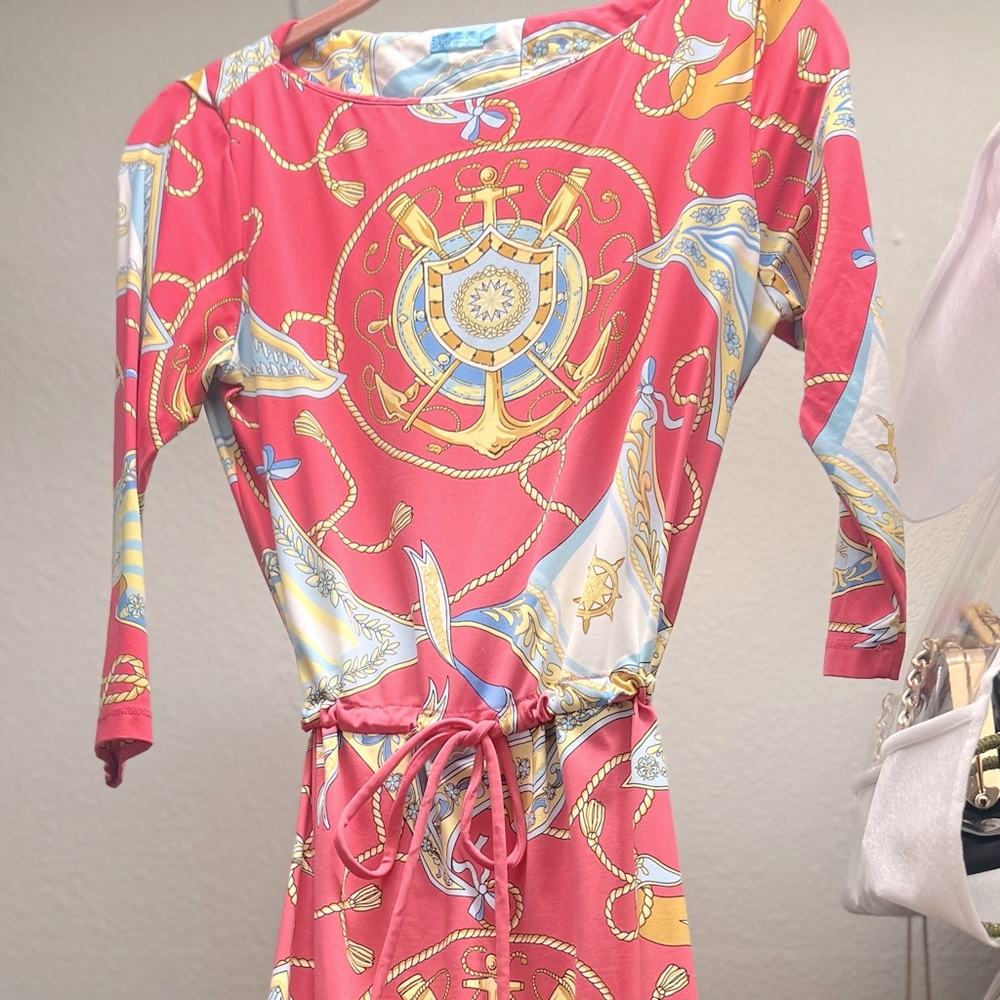 J.McLaughlin Coral Nautical Print Dress
